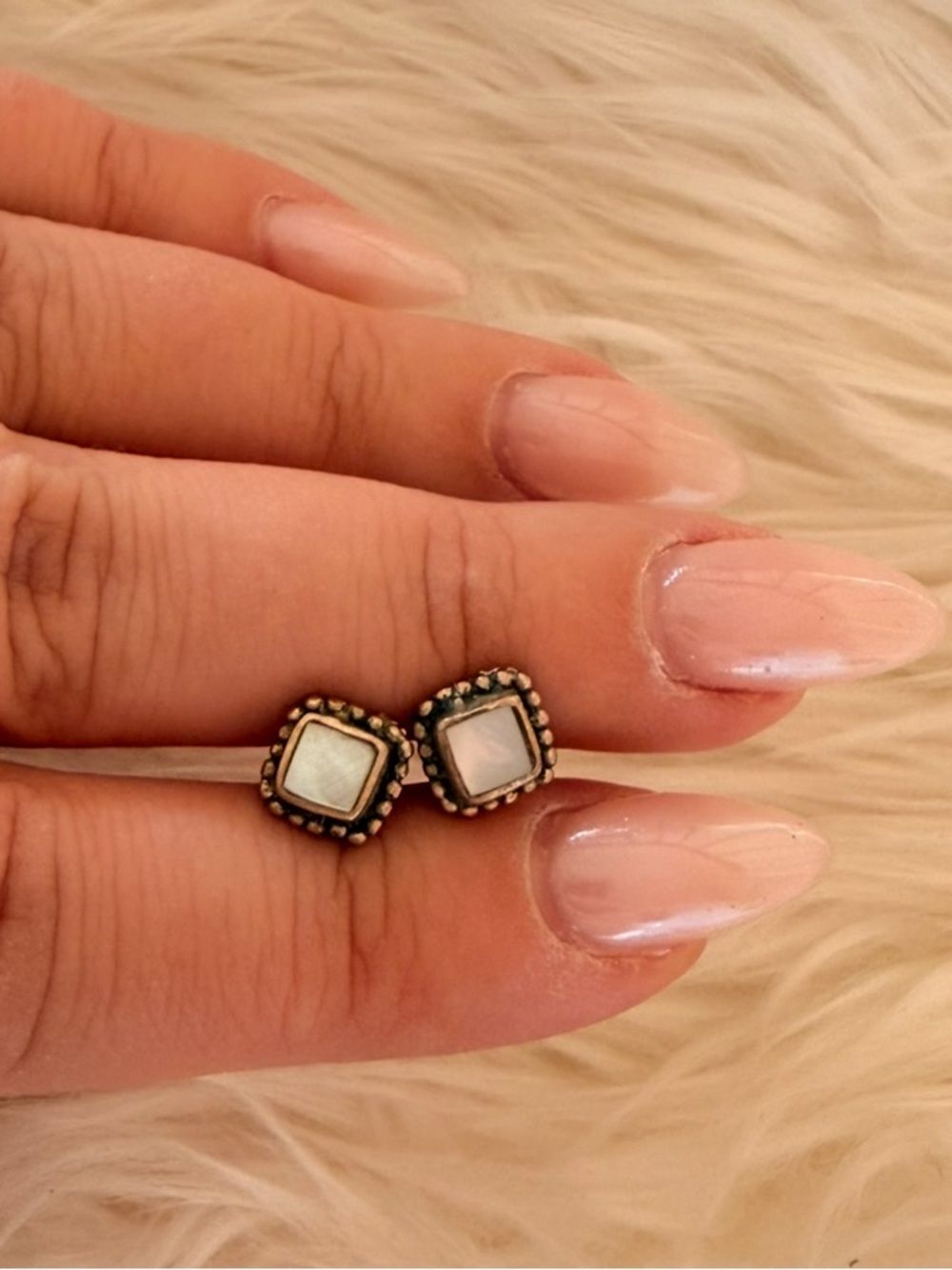 Moonstone stud earrings